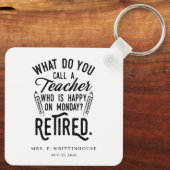 パーソナライズされた退職した先生 キーホルダー (裏面)