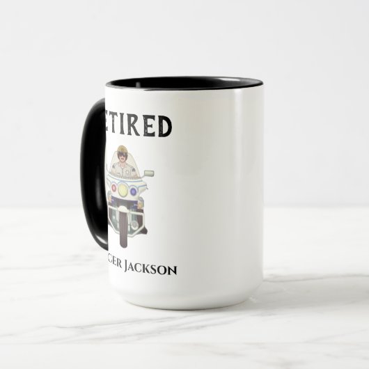 パーソナライズされた退職した車警官 マグカップ (正面左)