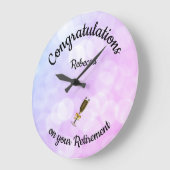 パーソナライズされた退職金 ラージ壁時計 (傾斜)