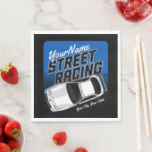 パーソナライズされた通りレーシングレースカーモータースポーツ スタンダードランチョンナプキン (インサイチュ)