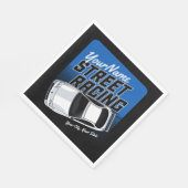 パーソナライズされた通りレーシングレースカーモータースポーツ スタンダードランチョンナプキン (角)