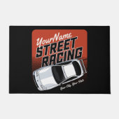 パーソナライズされた通りレーシングレースカーモータースポーツ ドアマット (正面)