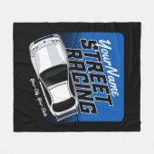 パーソナライズされた通りレーシングレースカーモータースポーツ フリースブランケット (正面(横))