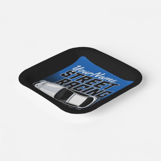 パーソナライズされた通りレーシングレースカーモータースポーツ ペーパープレート (傾斜あり)