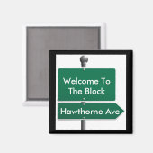 パーソナライズされた通り符号隣接 マグネット (正面/裏面)