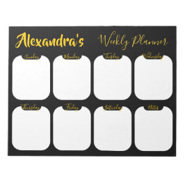 パーソナライズされた週シンプル間プランナー ノートパッド