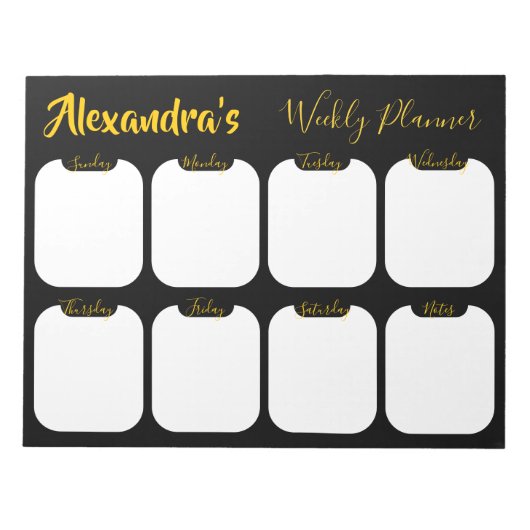 パーソナライズされた週シンプル間プランナー ノートパッド (正面)