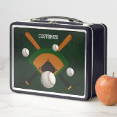 パーソナライズされた遊球野球 メタルランチボックス (インサイチュ)