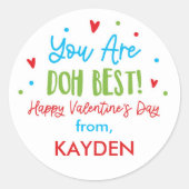パーソナライズされた遊Doh Valentine Day Treat ラウンドシール (正面)