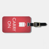 パーソナライズされた運おもしろい荷札の上に赤 ラゲッジタグ (正面横)