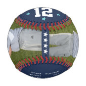パーソナライズされた選手の写真とチームの名簿 野球ボール (正面)