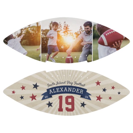 パーソナライズされた選手の写真と番号のキープサケ アメリカンフットボール (パネル)