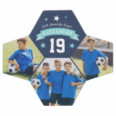 パーソナライズされた選手の写真と番号のキープサケ サッカーボール (フラット)