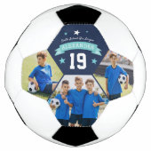 パーソナライズされた選手の写真と番号のキープサケ サッカーボール (正面)