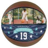 パーソナライズされた選手の写真と番号のキープサケ バスケットボール (正面)