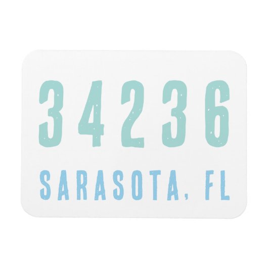 パーソナライズされた郵便番号、市区町村、州 |コースタルブルース マグネット (横)