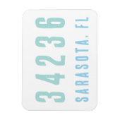 パーソナライズされた郵便番号、市区町村、州 |コースタルブルース マグネット (縦)