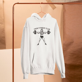 パーソナライズされた重量挙げアート付きジムのロゴ パーカ