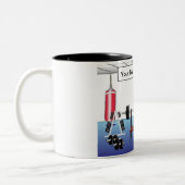 パーソナライズされた重量挙げ – 男性マンガ ツートーンマグカップ (左)