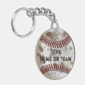 パーソナライズされた野球の安いギフトグランジ、 キーホルダー (正面左)