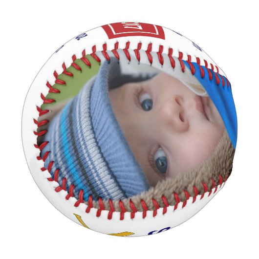 パーソナライズされた野球の生まれたばかりのベビー 野球ボール (正面左)