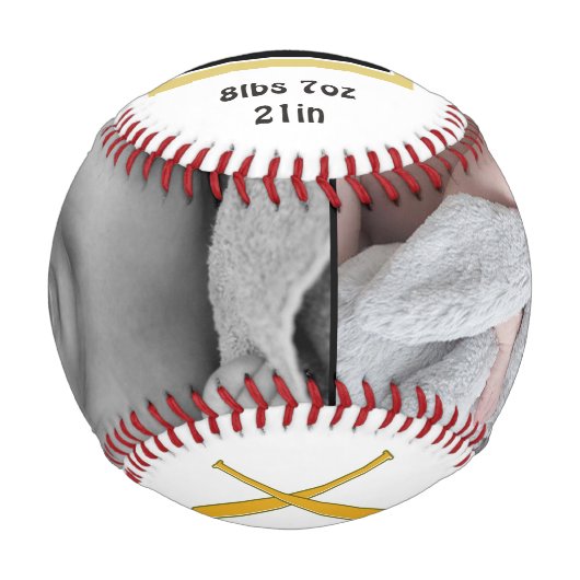 パーソナライズされた野球の生まれたばかりのベビー 野球ボール (正面)