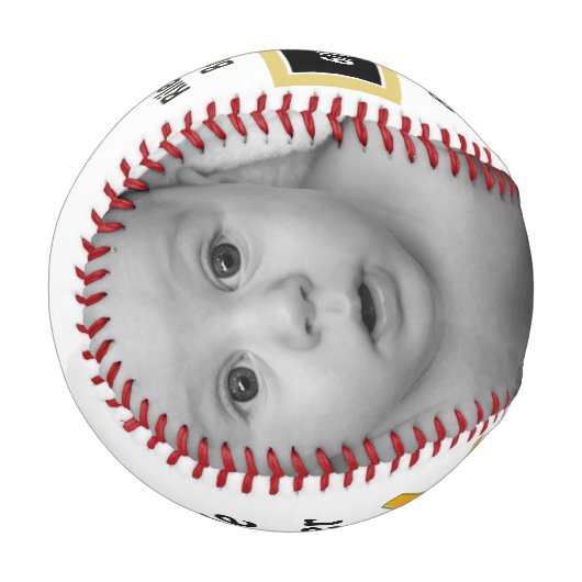 パーソナライズされた野球の生まれたばかりのベビー 野球ボール (正面左)