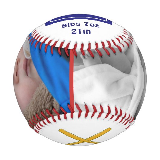 パーソナライズされた野球の生まれたばかりのベビー 野球ボール (正面)