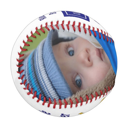 パーソナライズされた野球の生まれたばかりのベビー 野球ボール (正面左)