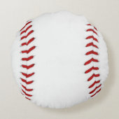 パーソナライズされた野球名とベビー統計 ラウンドクッション (裏面)