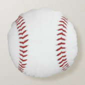 パーソナライズされた野球名とベビー統計 ラウンドクッション (裏面)
