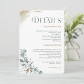 パーソナライズされた金ゴールドとグ結婚リーンの詳細 招待状 (スタンド正面)