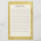 パーソナライズされた金ゴールドと白 便箋 (正面)