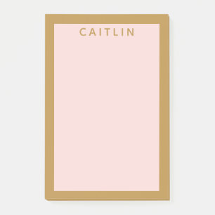 パーソナライズされた金ゴールドと赤面ピンク ポストイット