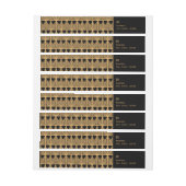 パーソナライズされた金ゴールドと黒のアールデコパターン ラップアラウンドラベル (シート)