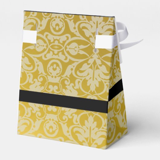 パーソナライズされた金ゴールドと黒のテント優先ボックス フェイバーボックス (裏面サイド)