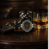 パーソナライズされた金ゴールドと黒 ポーカーチップ