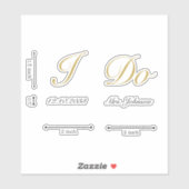 パーソナライズされた金ゴールドの結婚靴デカール シール (シート)