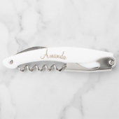 パーソナライズされた金ゴールドの羽 ソムリエナイフ (裏面)