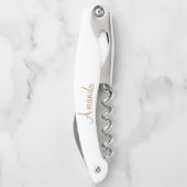 パーソナライズされた金ゴールドの羽 ソムリエナイフ (裏面)