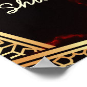 パーソナライズされた金ゴールドイスラム結婚アラビア語の贈り物 ポスター (角)