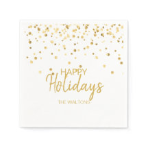 パーソナライズされた金ゴールドエレガント紙吹雪ハッピーホリデー