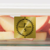 パーソナライズされた金ゴールドカスタムビニールモノグラムシール ラベル (貼付)