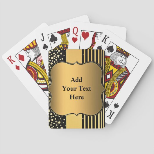 パーソナライズされた金ゴールドカスタム文字名 トランプ (裏面)