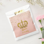 パーソナライズされた金ゴールドクラウン誕生日 フェイバーバッグ (封をした状態)