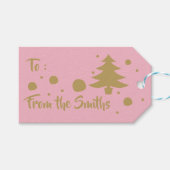 パーソナライズされた金ゴールドクリスマスギフトタグ ギフトタグ (正面(横))