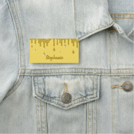 パーソナライズされた金ゴールドグリッターエフェクトとスパークル 名札