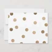 パーソナライズされた金ゴールドグリッターモダン水玉模様 ノートカード (裏面)