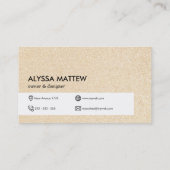 パーソナライズされた金ゴールドグリッター光沢トレンディーモダン 名刺 (裏面)