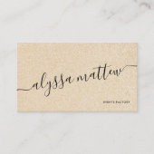 パーソナライズされた金ゴールドグリッター光沢トレンディーモダン 名刺 (正面)